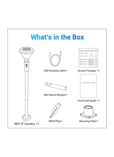 1080P HD Security Camera Wireless Garden Light IP66 Waterproof PIR Human Detection Camera Support WiFi Two-way Voice Smart Night Vision Lawn Light Camera QF190