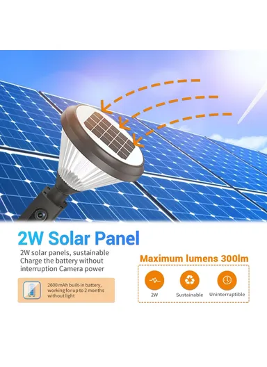 1080P HD Security Camera Wireless Garden Light IP66 Waterproof PIR Human Detection Camera Support WiFi Two-way Voice Smart Night Vision Lawn Light Camera QF190