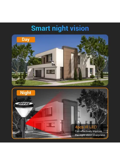 1080P HD Security Camera Wireless Garden Light IP66 Waterproof PIR Human Detection Camera Support WiFi Two-way Voice Smart Night Vision Lawn Light Camera QF190