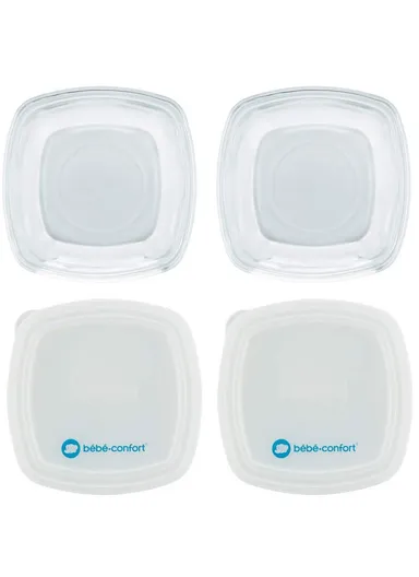 4m+ 2 Pcs Glass Conversation Boxes For Baby Food (L11.5 x W11 x H12)cm