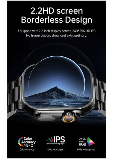 WS-V9 2.2" Full Touch Screen Heart Rate Monitoring Bluetooth Smartwatch With Wireless Charger &amp; 4 Bands