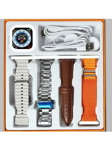 WS-V9 2.2" Full Touch Screen Heart Rate Monitoring Bluetooth Smartwatch With Wireless Charger &amp; 4 Bands