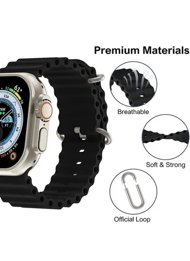 Ultra 9 2" Full Touch Screen Heart Rate Monitoring Bluetooth Smartwatch With Wireless Charger &amp; Extra Silicone Strap - Silver