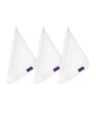 3 Pcs Cotton &amp; Bamboo Ultra-Soft, Absorbent Baby Washcloth 3537 (L25 x W25)cm - Grey