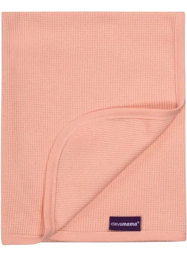 Cotton Waffle Weave Blanket Crib 3460 (L90 x W70)cm - Coral