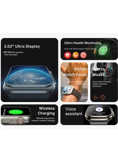 S9 Ultra 1.91" Smart Watch Series With 3 Straps