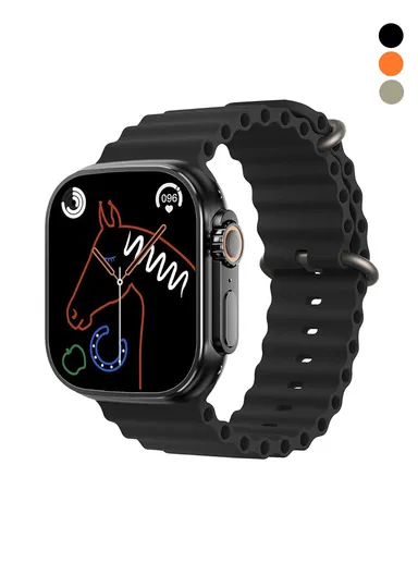 USE-2  2.08" Full Touch Screen Heart Rate Monitoring Bluetooth Smartwatch With Wireless Charger