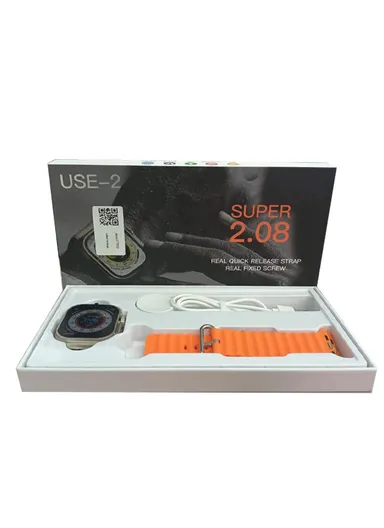 USE-2  2.08" Full Touch Screen Heart Rate Monitoring Bluetooth Smartwatch With Wireless Charger