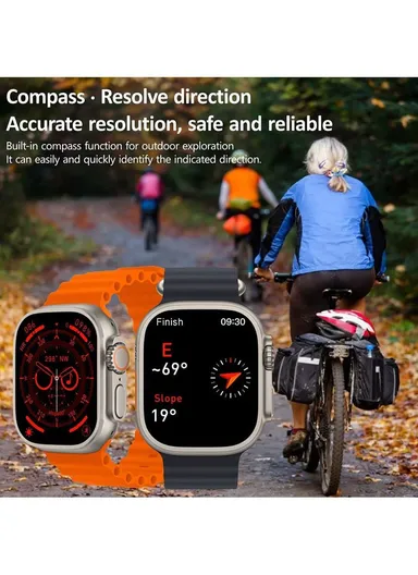 USE-2  2.08" Full Touch Screen Heart Rate Monitoring Bluetooth Smartwatch With Wireless Charger