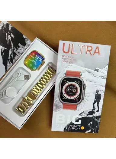 ULTRA 2.01" Full Touch Screen Heart Rate Monitoring Bluetooth Smartwatch With Wireless Charger
