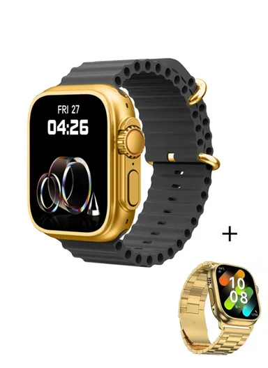 X-BO Ultra 2.01" Full Touch Screen Heart Rate Monitoring Bluetooth Smartwatch With Wireless Charger &amp; Extra Strap