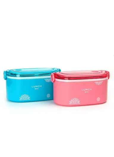 1L Polypropylene Leakproof Lunch Box Microwave &amp; Freezer Safe To Use N912 (L10 x W20 x H9)cm