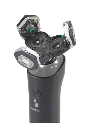 600mAh ABS, Stainless Steel IPX5 Rechargeable Shaver For Men With Flexible Heads P304BAR003 (L6 x W5.5 x H16)cm