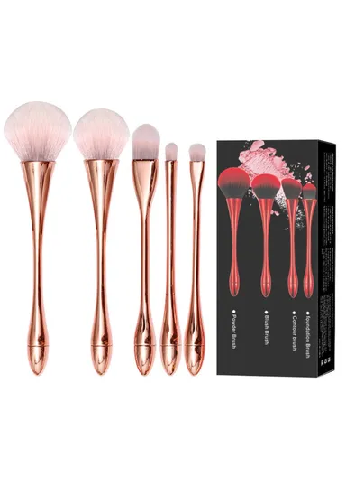 1 Set Eyeshadow Makeup Brushes Soft Fiber Brush Set For Foundation Powder Blusher - Rose Gold