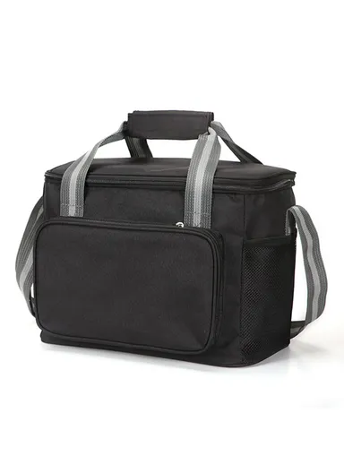 24L Thermal Insulated Waterproof Oxford Cloth Picnic Cooler Tote ShoulderTravel Lunch Bag (W39 x D22.5 x H27)cm - Black