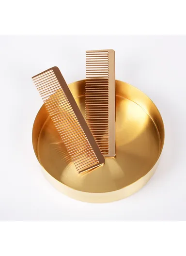 Scandinavian Minimalist Style Metal Alloy Barber Comb For Men Women (L12.4 x W3.4 x T0.2)cm