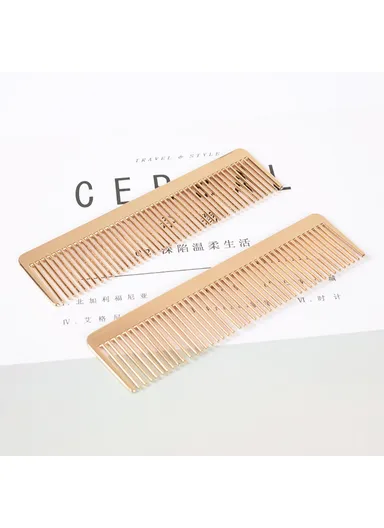 Scandinavian Minimalist Style Metal Alloy Barber Comb For Men Women (L12.4 x W3.4 x T0.2)cm