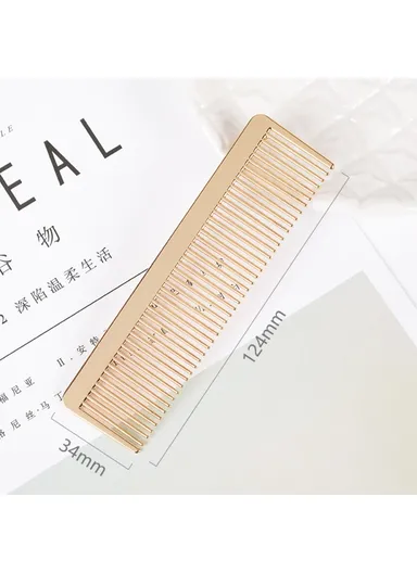 Scandinavian Minimalist Style Metal Alloy Barber Comb For Men Women (L12.4 x W3.4 x T0.2)cm