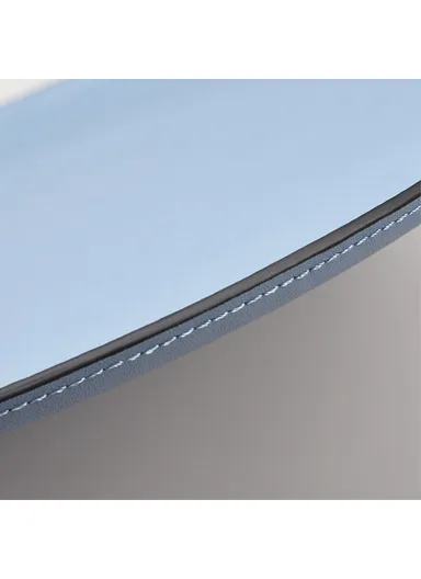 Scandinavian Minimalist Style Metal &amp; Double-Sided Leather Finish Circular Organizer Plate - Blue