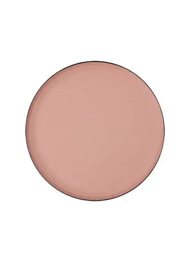 Scandinavian Minimalist Style Metal &amp; Double-Sided Leather Finish Circular Organizer Plate - Pink
