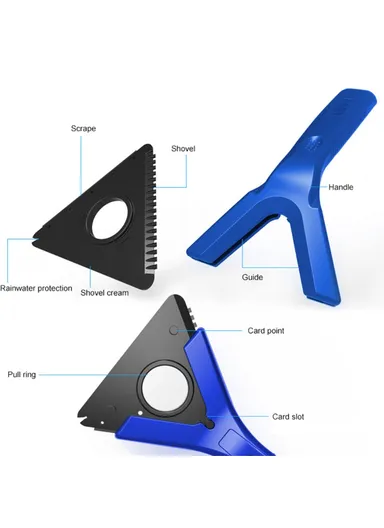 Glass Window Water Wiper Ice Scraper Blade Car Snow Shovel Ice Remover SBT-4101 (L13 x W24)cm