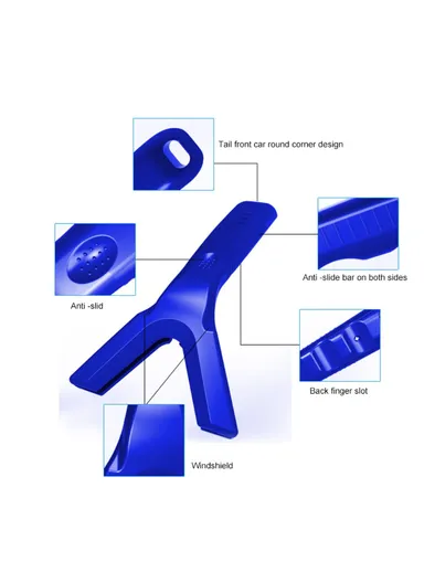 Glass Window Water Wiper Ice Scraper Blade Car Snow Shovel Ice Remover SBT-4101 (L13 x W24)cm