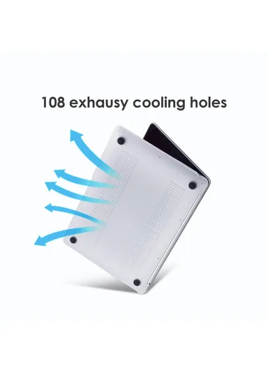 Matte Lightweight Shockproof Laptop Cover Hard PC Case For Macbook Air 15 inch A2941 - Transparent White