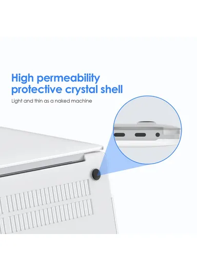 Matte Lightweight Shockproof Laptop Cover Hard PC Case For Macbook Air 15 inch A2941 - Transparent White