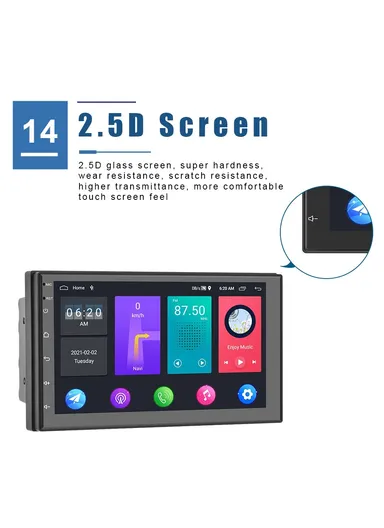 7 inch Android 11 Car Stereo With 1G+16GB GPS Navigation Touchscreen FM Radio &amp; Dual USB Input R-730