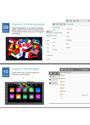 7 inch Android 11 Car Stereo With 1G+16GB GPS Navigation Touchscreen FM Radio &amp; Dual USB Input R-730