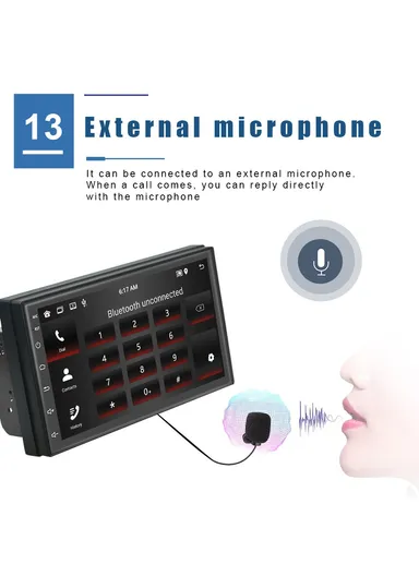 7 inch Android 11 Car Stereo With 1G+16GB GPS Navigation Touchscreen FM Radio &amp; Dual USB Input R-730