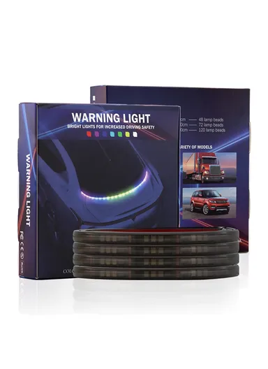 A08 80cm Car Front Bumper Grille 5050 LED Daytime Running Light Strip Bluetooth APP Control RGB Warning Light