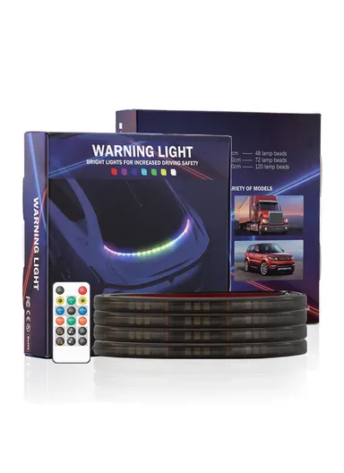 AR15 150cm Car Front Bumper Grille 5050 LED Bluetooth RGB Light Strip Remote Control Daytime Running Light