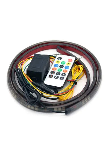 AR12 120cm 5050 LED Bluetooth RGB Car DRL Light Strip Front Bumper Grille Warning Light With Remote Control