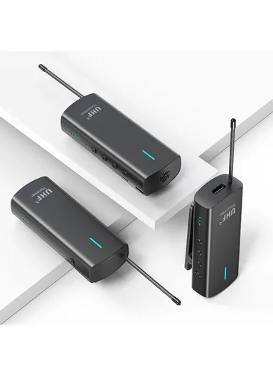 Wireless Lapel Microphone 2 Transmitters + 1 Receiver System For Phone Video Recording Interview Podcast Vlog