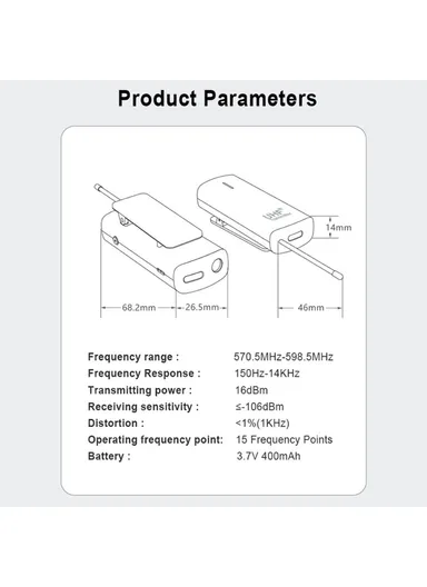 Wireless Lapel Microphone 2 Transmitters + 1 Receiver System For Phone Video Recording Interview Podcast Vlog