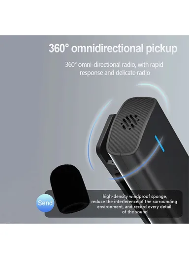 Wireless Lapel Microphone 2 Transmitters + 1 Receiver System For Phone Video Recording Interview Podcast Vlog