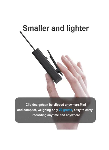 Wireless Lapel Microphone 2 Transmitters + 1 Receiver System For Phone Video Recording Interview Podcast Vlog