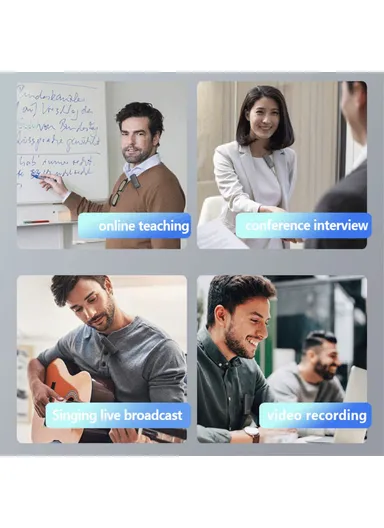 Wireless Lapel Microphone 2 Transmitters + 1 Receiver System For Phone Video Recording Interview Podcast Vlog