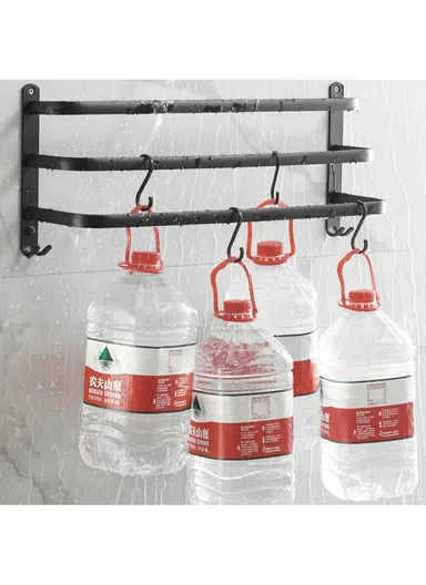 40cm Bathroom Towel Hanger Wall Mounted Storage Shelves Towel Rack Bar - 3-Tier