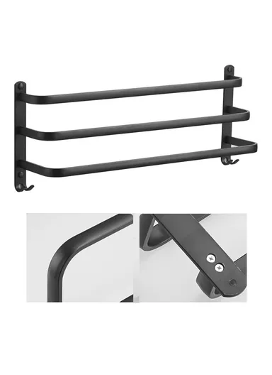 60cm Bathroom Towel Hanger Wall Mounted Storage Shelves Towel Rack Bar - 3-Tier