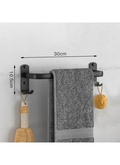 30cm Bathroom Towel Hanger Wall Mounted Storage Shelves Towel Rack Bar 