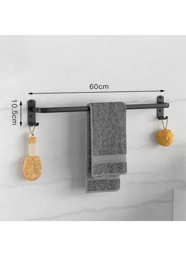 60cm Bathroom Towel Hanger Wall Mounted Storage Shelves Towel Rack Bar 