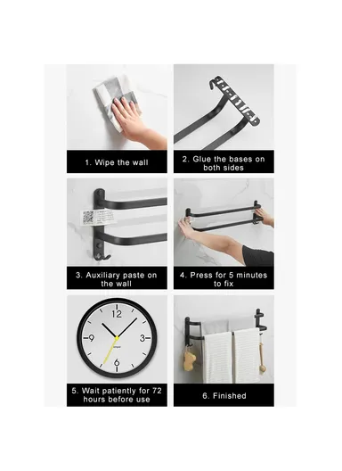 60cm Bathroom Towel Hanger Wall Mounted Storage Shelves Towel Rack Bar 