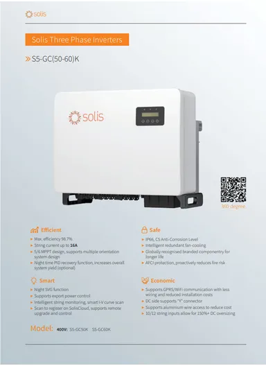 50KW High Frequency  ONGrid Solar Inverter S5-GC(50-60)K