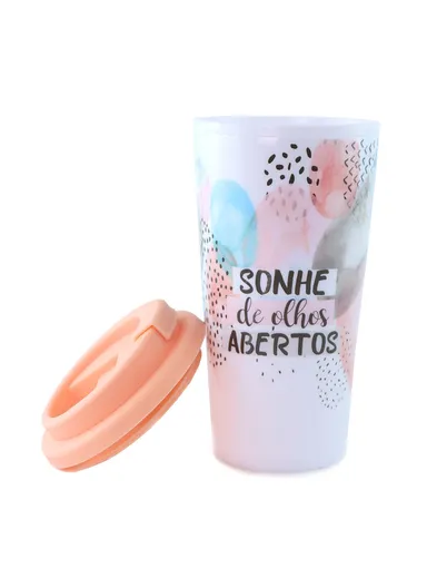 630ml Plastic Stylish Practical Coffee Cup With Lid For Cold &amp; Hot Drinks SJ348-6843 (D8.5 x H17.5)cm