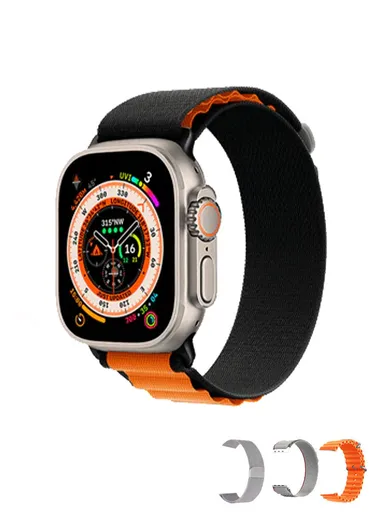 S200 Ultra 2.02" Full Touch Screen Heart Rate Monitoring Bluetooth Smartwatch With Wireless Charger &amp; 4 Straps