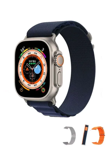 S200 Ultra 2.02" Full Touch Screen Heart Rate Monitoring Bluetooth Smartwatch With Wireless Charger &amp; 4 Straps