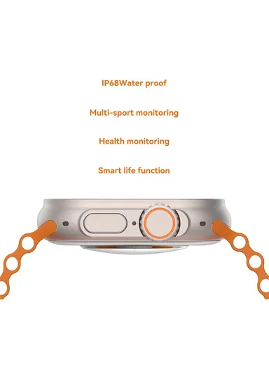 S200 Ultra 2.02" Full Touch Screen Heart Rate Monitoring Bluetooth Smartwatch With Wireless Charger &amp; 4 Straps