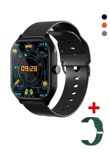 A59 2.01" Smart Watch Bluetooth Call Music Play Display Sports With Wireless Charger &amp; Extra Strap
